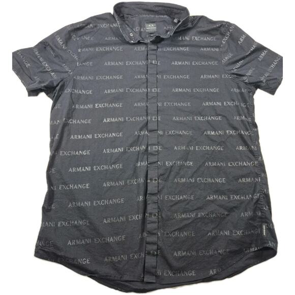 Armani Exchange A|X Button-Up Short Sleeve Shirt Men’s Slim Fit XXL - Picture 1 of 6